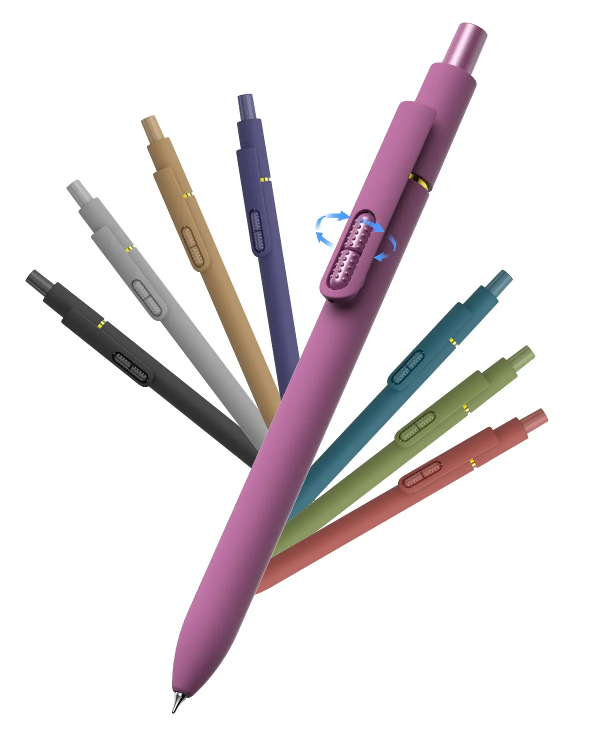 inkipen— 8 Pack Colorful Gel Ink Pens，Quick-Dry 0.5mm Fine Point Fidget Pens for Smooth Writing, Journaling & Drawing, Aesthetic Vintage Color Pens for Women, School & Office Supplies (Vintage Colors)
