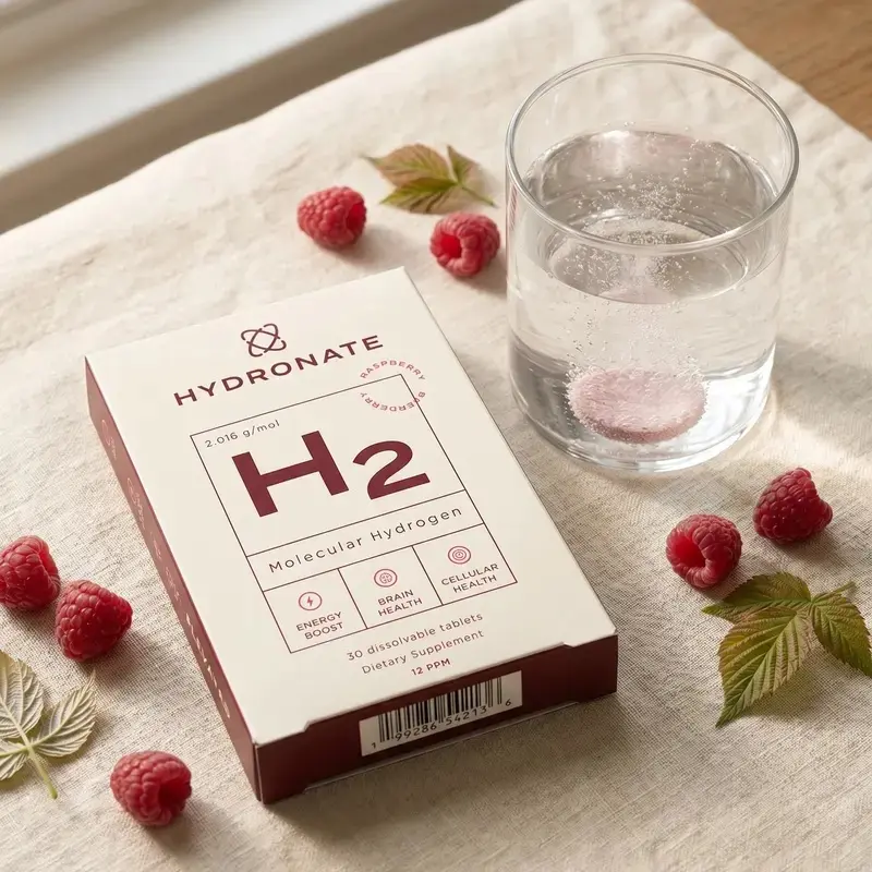 Hydronate | Molecular Hydrogen Tablets (30 Tablets) - Fast-Dissolving Antioxidant for Brain Fog Reduction, Optimal Gut Health, Athletic Recovery & Energy | Enhances Clarity & Sharpness | Dietary Supplement