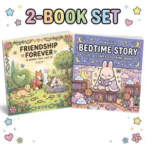 2pcs Adult Coloring Books - Animals Story Theme, DIY Colorful Cartoon Designs, Interactive & High-Quality Opaque Super-Sensitive Paper, Beginner-Friendly, Bright Vibrant Illustrations for Leisure & Art Activities - Perfect Gift for Halloween, Christmas