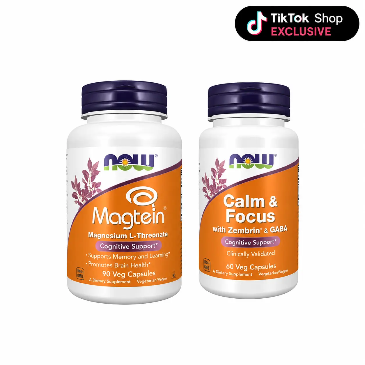 NOW Calm & Focus + Magtein Cognitive Support Bundle