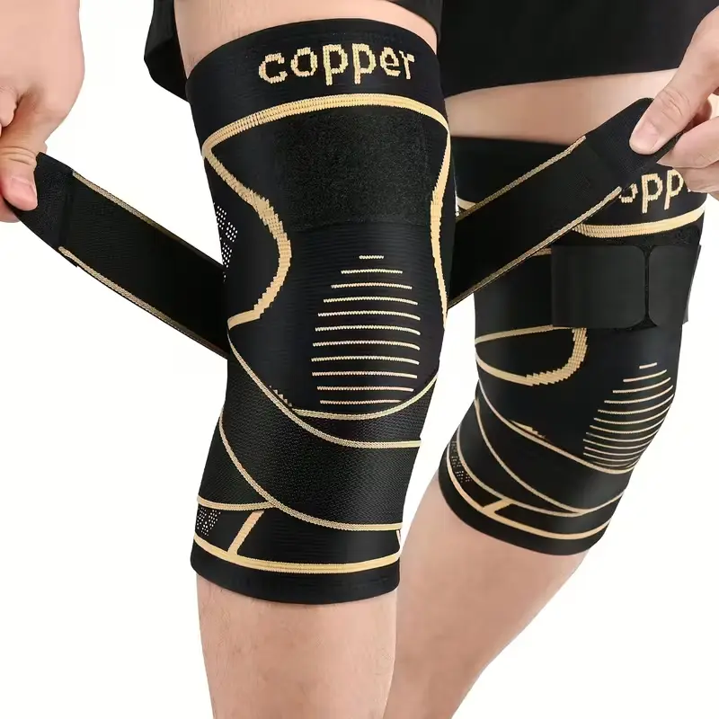 HOXEZU Breathable Nylon Blend Fabric Knee Compression Sleeve, Lightweight & Moisture-Wicking Material Keeps Your Knee Dry & Comfortable, No Stuffiness Even During Intense Sports & Daily Activities