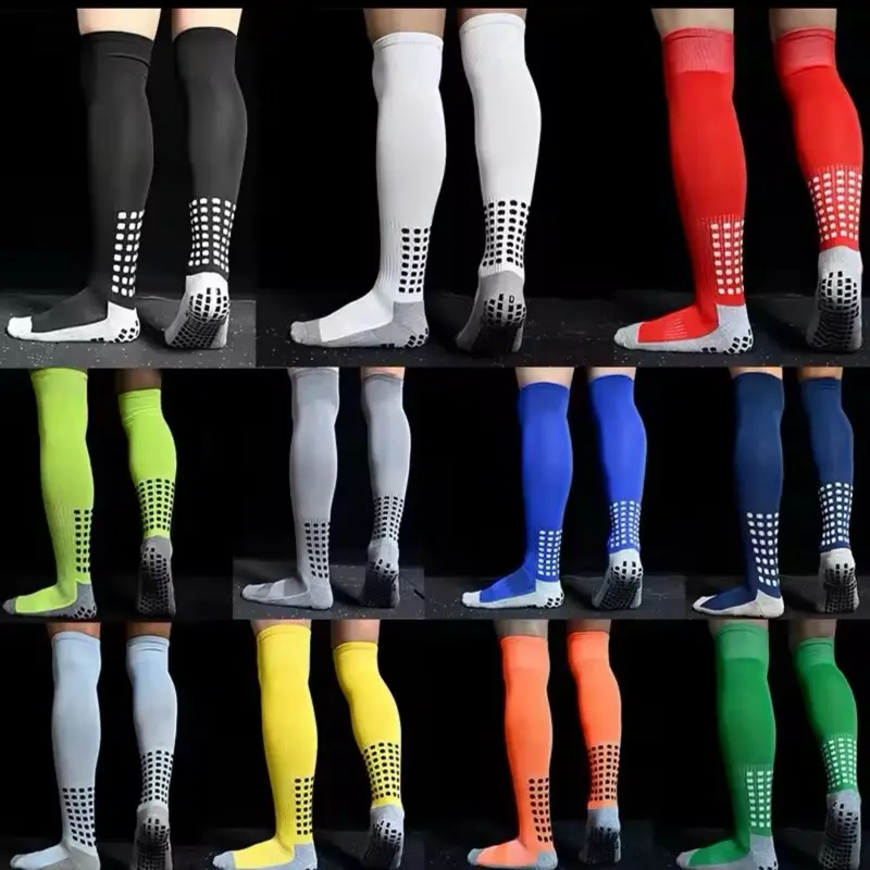 New Long Football Socks with Silicone Suction Cup Grip Anti Slip for Men Women Baseball Rugby Sports Socks in Multiple Colors