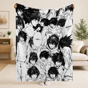 Death Note L Manga Plush Fleece Blanket – Anime Cozy Throw for Bedroom, Living Room, Teen & Fan Gift, Soft Warm Collectible Anime Decor