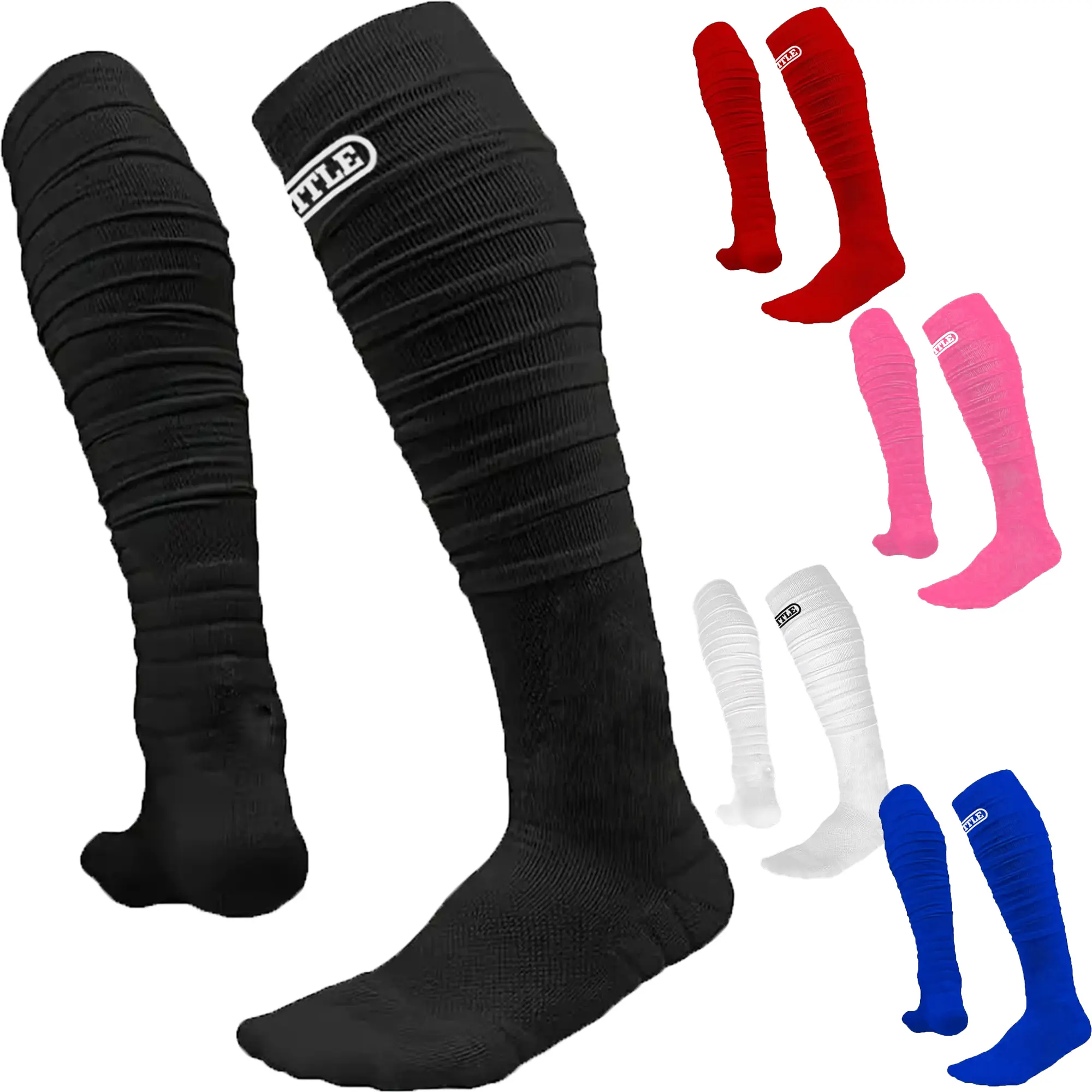 Adult Lightweight Long Football Socks, Breathable Sports Fit Socks for American Football, Activewear Athletic Sportswear