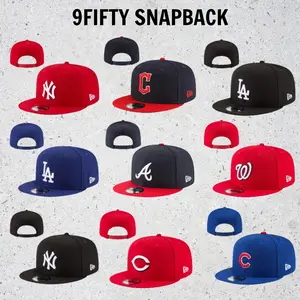 New Era MLB Flat Bill Snapback Hat Collection – LA Dodgers, NY Yankees, White Sox, Cardinals, Nationals, Pirates, Braves, Guardians – Adjustable Baseball Cap for Men & Women, Hip Hop Streetwear, Premium Team Logo, USA Trend