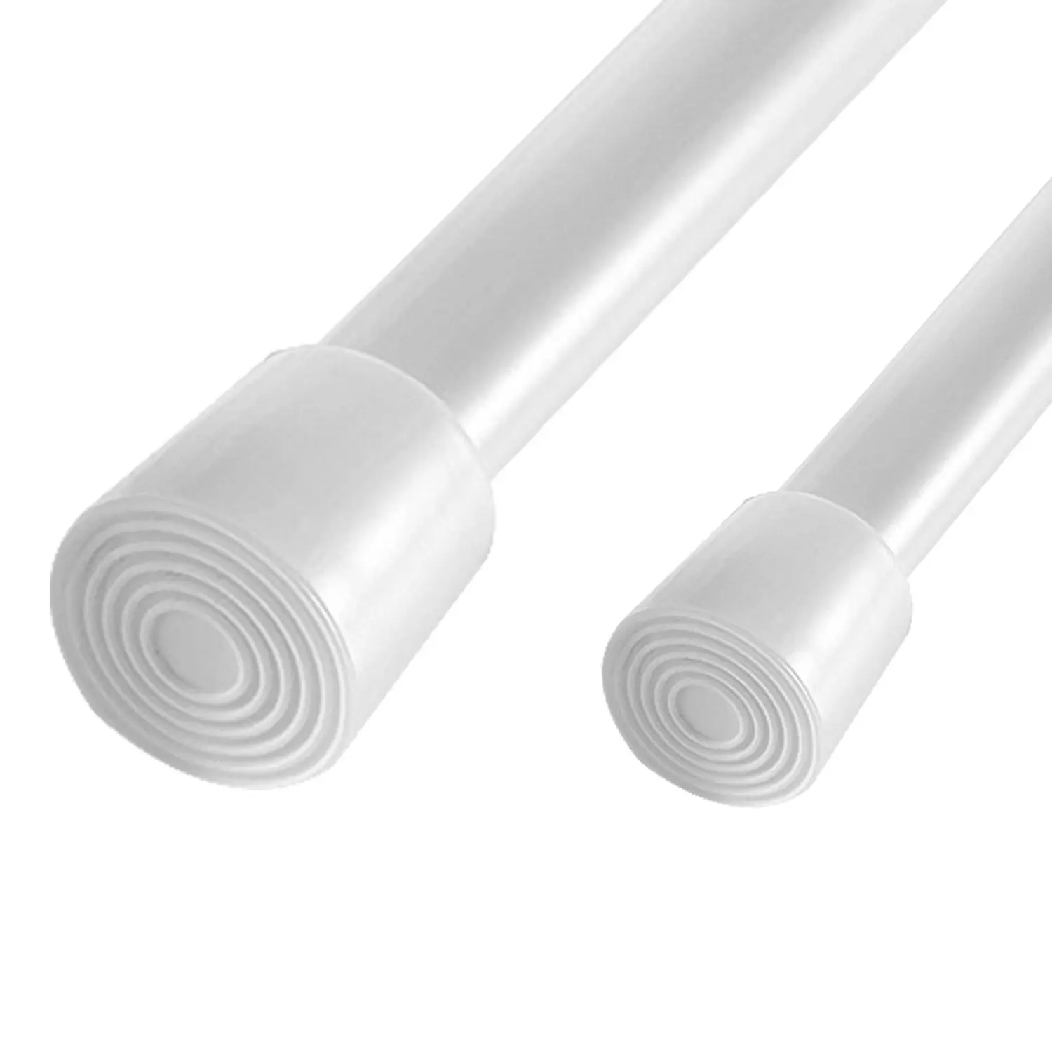 Heavy-Duty Carbon Steel Adjustable Tension Curtain Rod - Spring-Loaded, Retractable, Slim Shape, Rubber-Coated, Baking Finish, Easy Installation, Holds 2-3kg/4.4-6.6lbs, Multi-Size (105cm/41.3in Included), Home Bathroom Shower Window Accessory, Shower Cur
