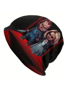 Men' Horror Movie Character Beanie Hat - Iconic Film Villains (Michael Myers,, Voorhees) - Themed Costume Accessory & Casual Wear for Fans Graphic Hat