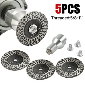 LOZLIN 3PCS/5PCS/Set 1.57" Diamond Saw Blades - Corrugated Mini Cutting Discs for Marble, Granite, Ceramic & Stone - Angle Grinder  Grinding Cutting Disc (5/8-11 Thread)