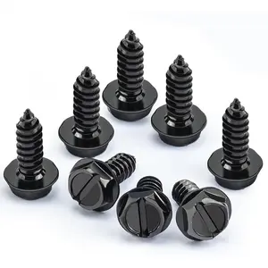 8PCS Premium Stainless Steel License Plate Screws, Rust-Proof & Anti-Rattle License Plate Bolts Black