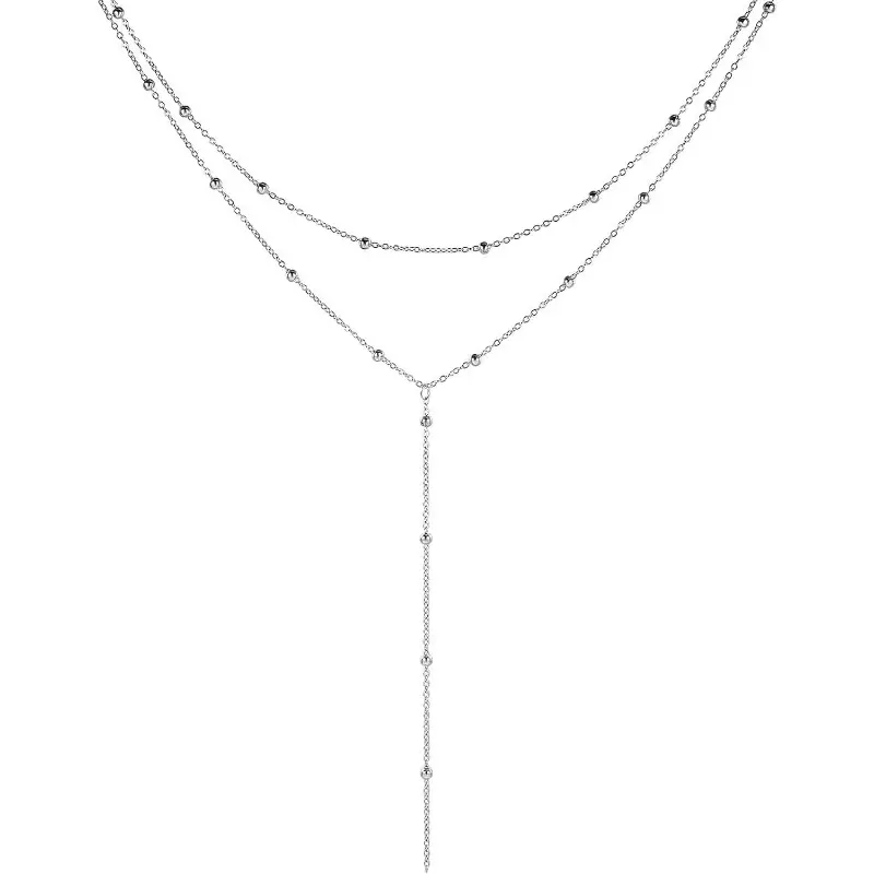1PC Ladies' fashionable double-layered Y-shaped necklace, simple yet elegant, versatile accessory