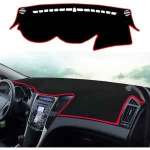 Dashboard Cover Dash Cover Mat Pad Carpet Custom Fit for Hyundai Sonata 2011 2012 2013 2014 Accessories Anti-Skid Center Console Protector Cover Mat(Red Edge)