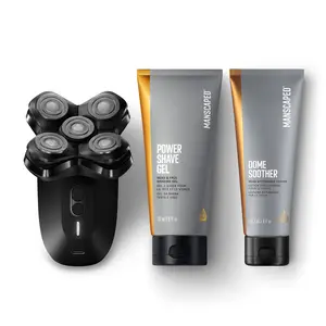 MANSCAPED® The Dome Shaver™ PRO Package - Head Shaver for Bald Men, Five Rotary Blade Design with SkinSafe® & FlexAdjust Technology, Head & Face Power Shave Gel, Dome Soother Aftershave Lotion