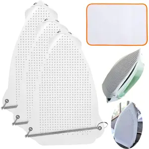 Universal Iron Soleplate Cover Protector - Heat Resistant  Shoe for Electric Irons, Prevents Burns & Scorch Marks  Delicate Fabrics Like Silk, Satin (3 Set Cover Iron Shoe)