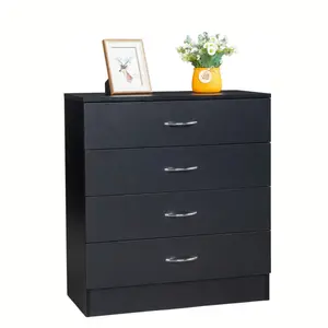 4-Drawer P2 Grade Wood Storage Dresser - Rectangular Particle Board Chest with Modern Simple Look, Large Capacity, Included Screws, Ideal for Bedroom, Closet, Wood White Dresser, Storage Dressers