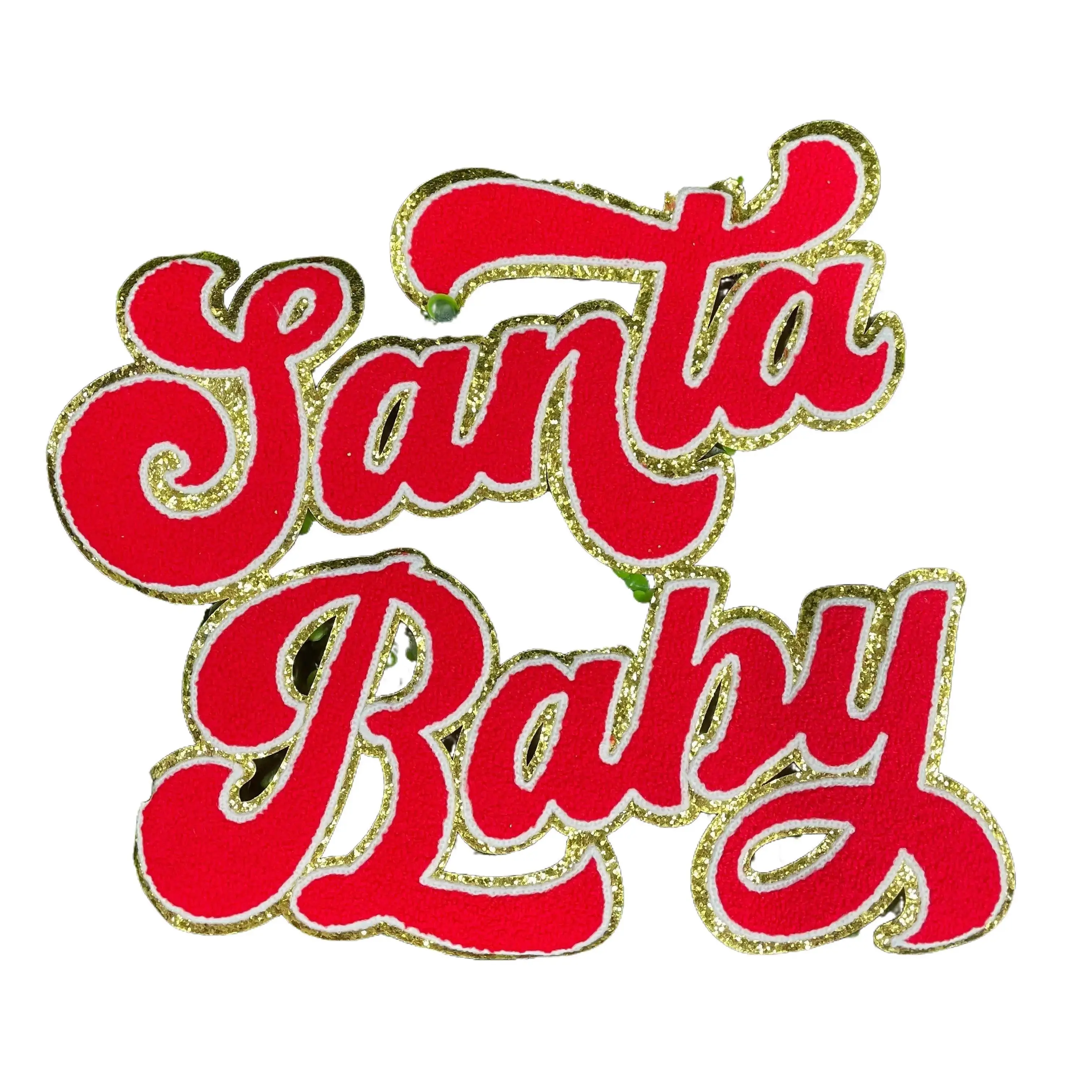 Red Santa Baby Glitter Chenille Patch