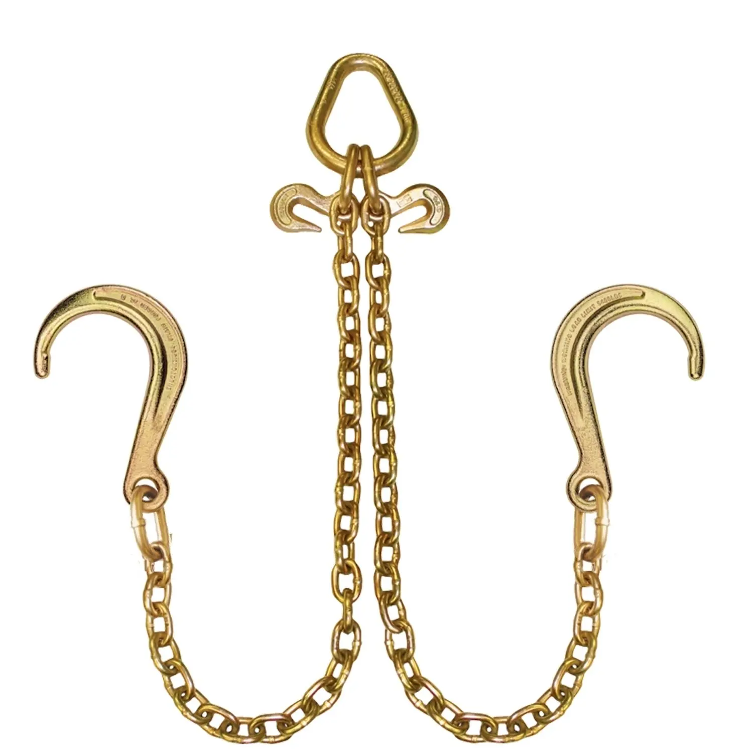 VULCAN Towing Chain Bridle - 8 Inch J Hooks - Grade 70 Chain - 40 Inches Long - 4,700 Pound Safe Working Load Car Jack Kit Automotive Tool Kit Truck Vehicle