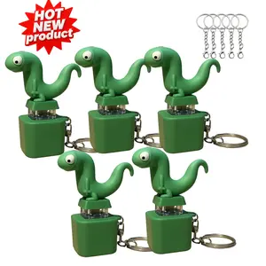 5PC Lizard Button Sound Keychain Lizard Keychain Sound Button Fun Rechargeable Animal Keychains Stress Reliever with Colorful Lights, Fun & Portable Anxiety Relief