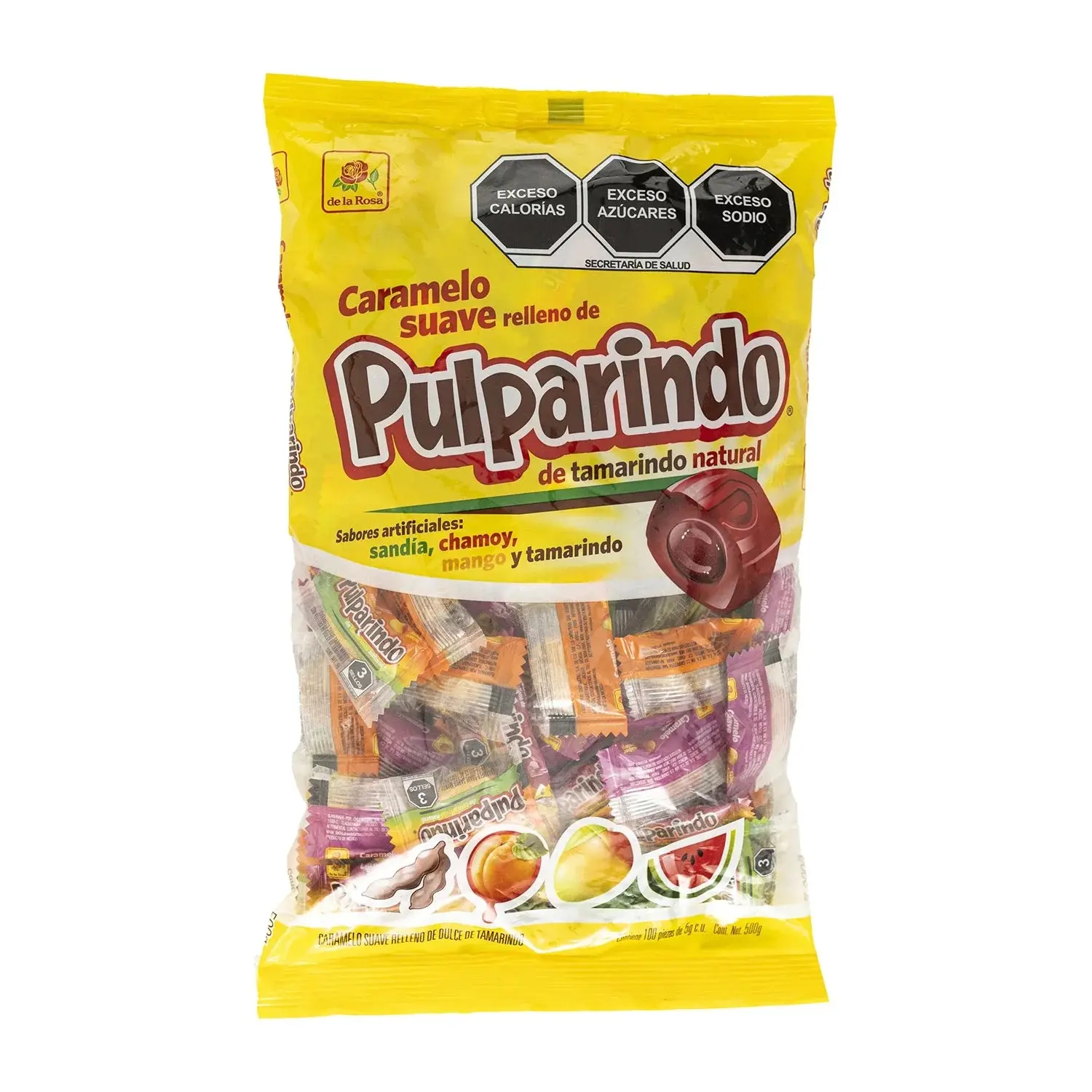 Pulparindo Tamarind filled Hard Candy Assorted Flavors Mexican Candy By De La Rosa 100 Pieces