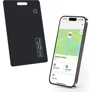 Wallet tracker card works with find myrechargeable item finder locator18mm thinsmart bluetooth tracking device creditcard size with keychain hole for keys luggagebackpack airtag alternative