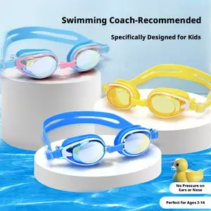 High-Definition Waterproof Anti-Fog UV Swimming Goggles, Professional Silicone Swim Glasses for Boys and Girls, Kids Training Eyewear