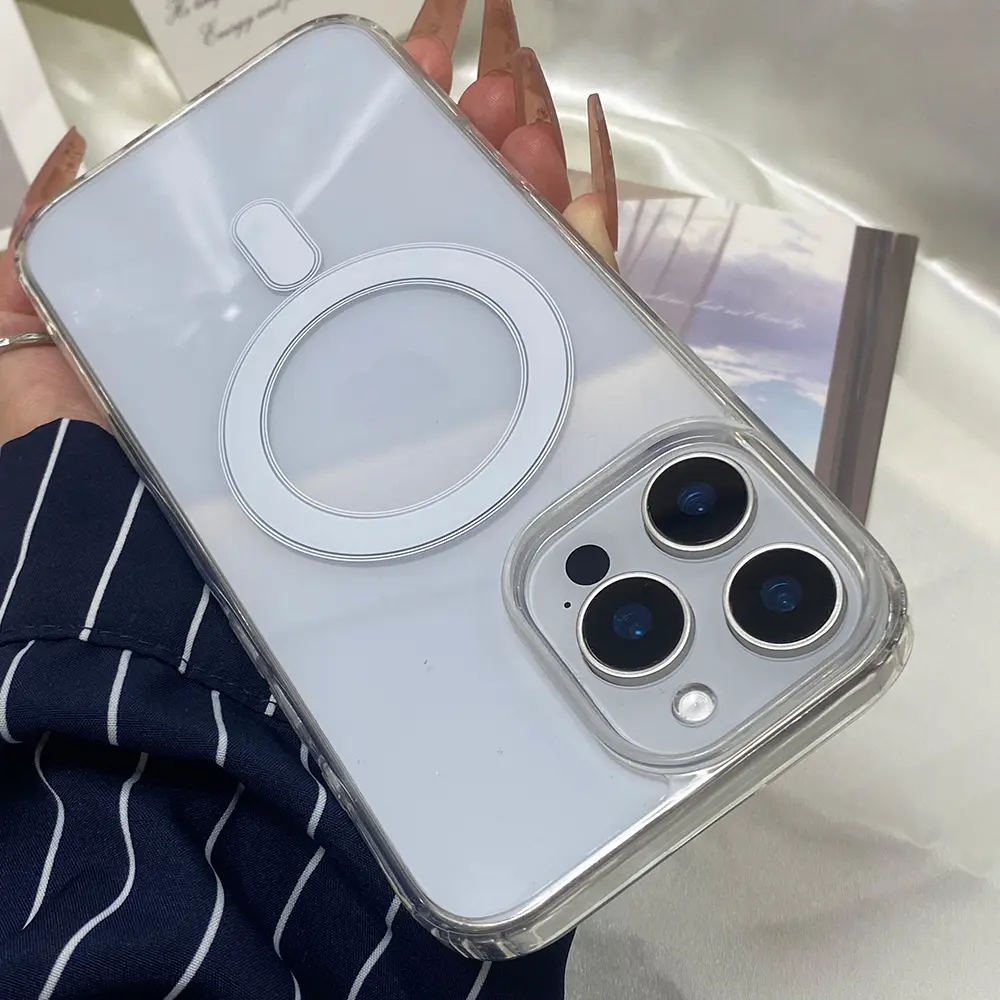 Magnetic Clear Case for iPhone & Samsung - Shockproof Acrylic Protective Cover for iPhone 17 16 15 14 13 12 11 Pro Max Plus mini 17 Air XS XR S25 S24 S23 S22 Ultra Plus S24 S23 FE S25 Edge Funda for Magsafe Silicone Transparent Casing