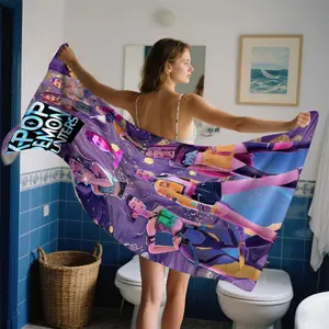 Trendy Anime Microfiber Bath Towel/swim Towel, Superfine Fiber Material, Soft Absorbent Breathable, Quick Dry Lightweight, Ideal for Bathroom, Swimming, Yoga