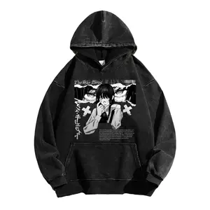 Yoru CSM Water-Wash Long Sleeve Hoodie Unisex Cotton Anime Reference Top Japanese Otaku Street Wear Fashionable Casual Daily Wear