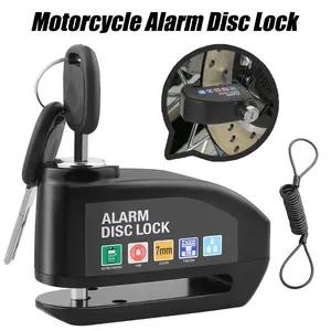Waterproof Motorcycle Disc Brake Lock with Alarm — Anti-Theft Padlock & Security Accessory for Bicycles, Features 110dB High-Volume Alarm, Easy Installation