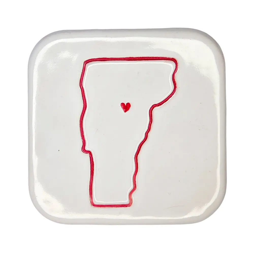 Vermont Handcrafted Custom Ceramic Coaster | Individual Single Coaster