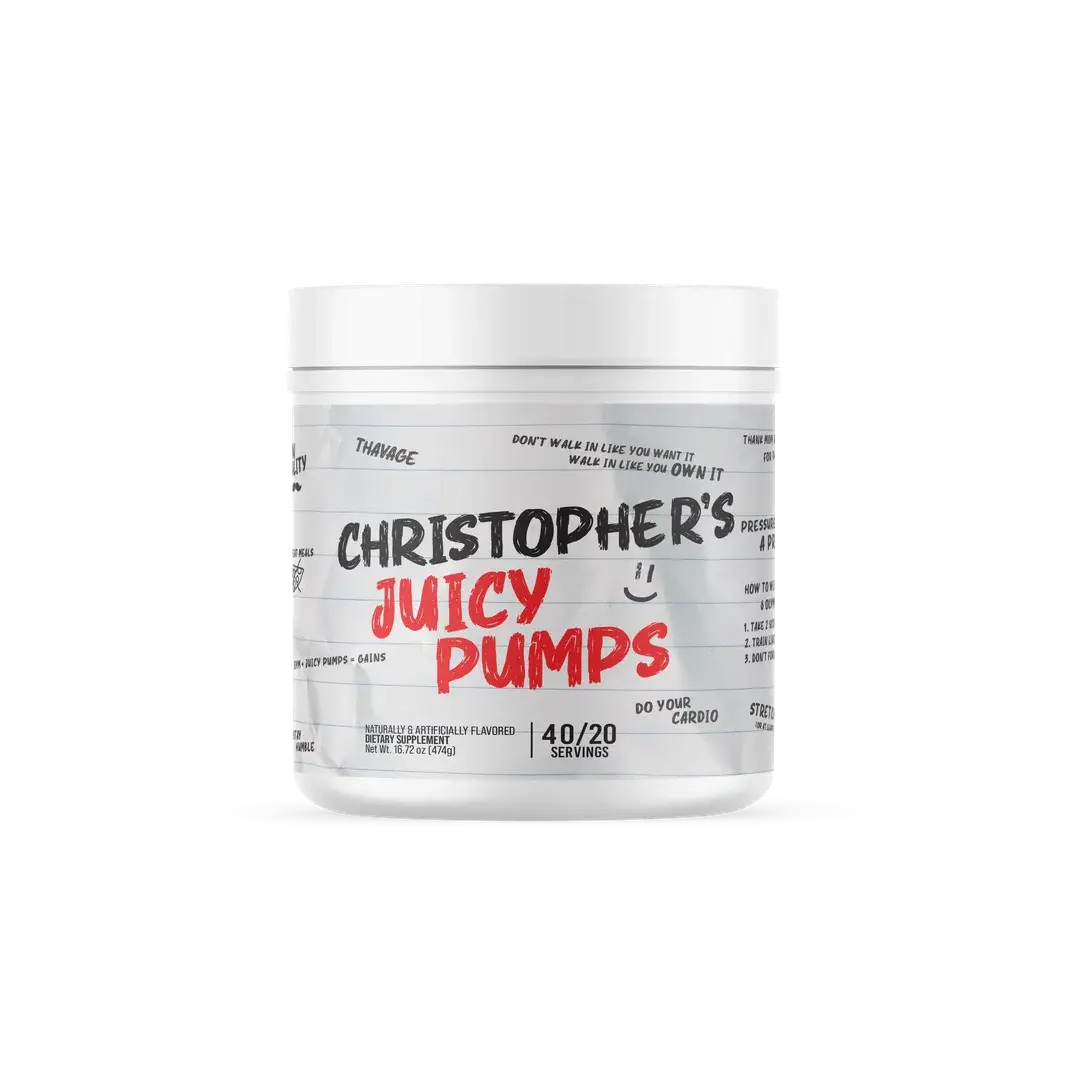 RAW Christopher’s Juicy Pumps Stim-Free Pre Workout Powder – Nitric Oxide Booster for Muscle Pump, Blood Flow & Focus – Caffeine-Free Pump Supplement – 30 Servings