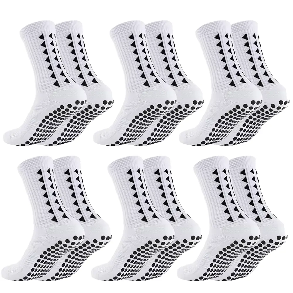Men's Sports Socks, 1/3/4/6/10 Pairs with Rubber Anti-Slip Grips, Suitable for Football and Athletic Activities