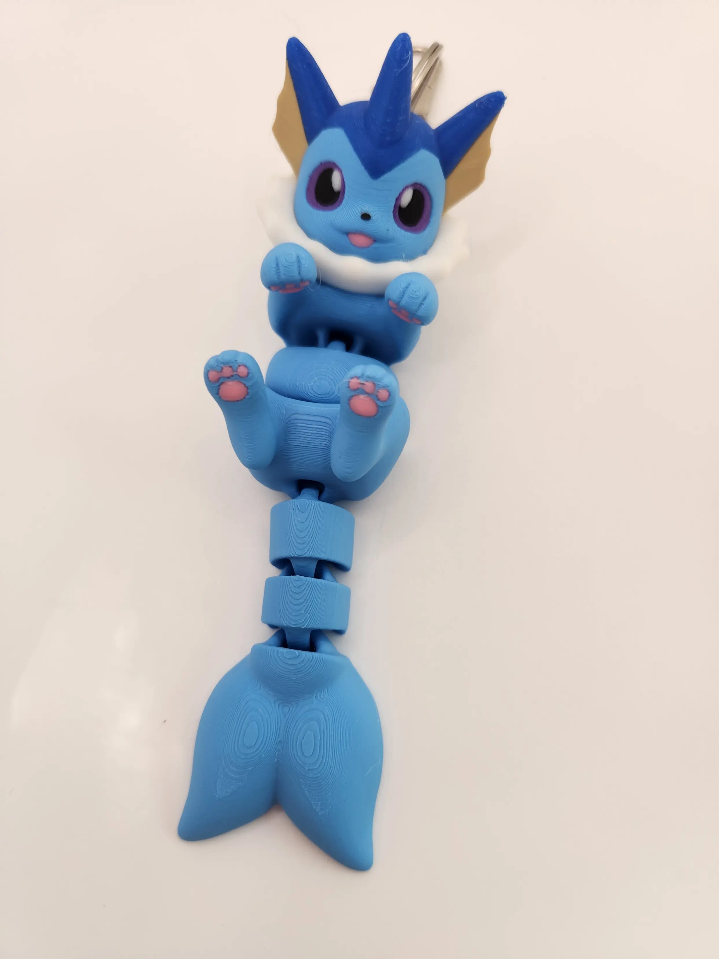 Flexi Vaporeon keychain charm (3d printed) Flexi Vaporeon keychain charm (3d printed)