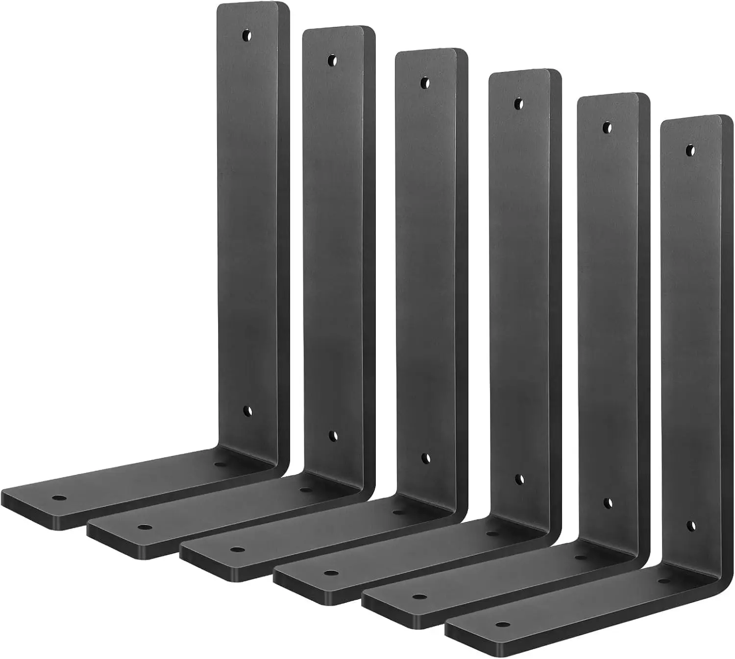 Heavy Duty Shelf Brackets 10 Inch 6 Pack Floating Shelf Brackets L Wall Shelf Bracket for DIY Decorative with Mounting Hardware