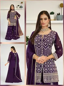 Heavy jari work sharara suit