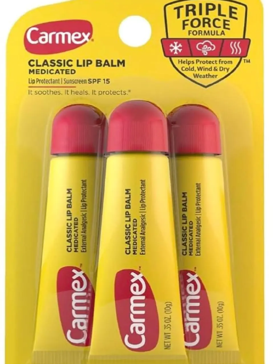 Carmex Classic Lip Balm, 0.35 Ounce (Pack of 3)