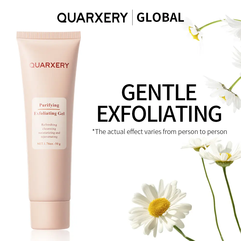 QUARXERY Gentle Facial Exfoliator, Hydrating Peeling Gel for a Smooth Skin Routine, Skin Detox & Clogged Pores Solution with Plant Extracts, 50g, Moisture, Gentle Exfoliating, Refreshing Gel Texture, Brightens Dull Skin