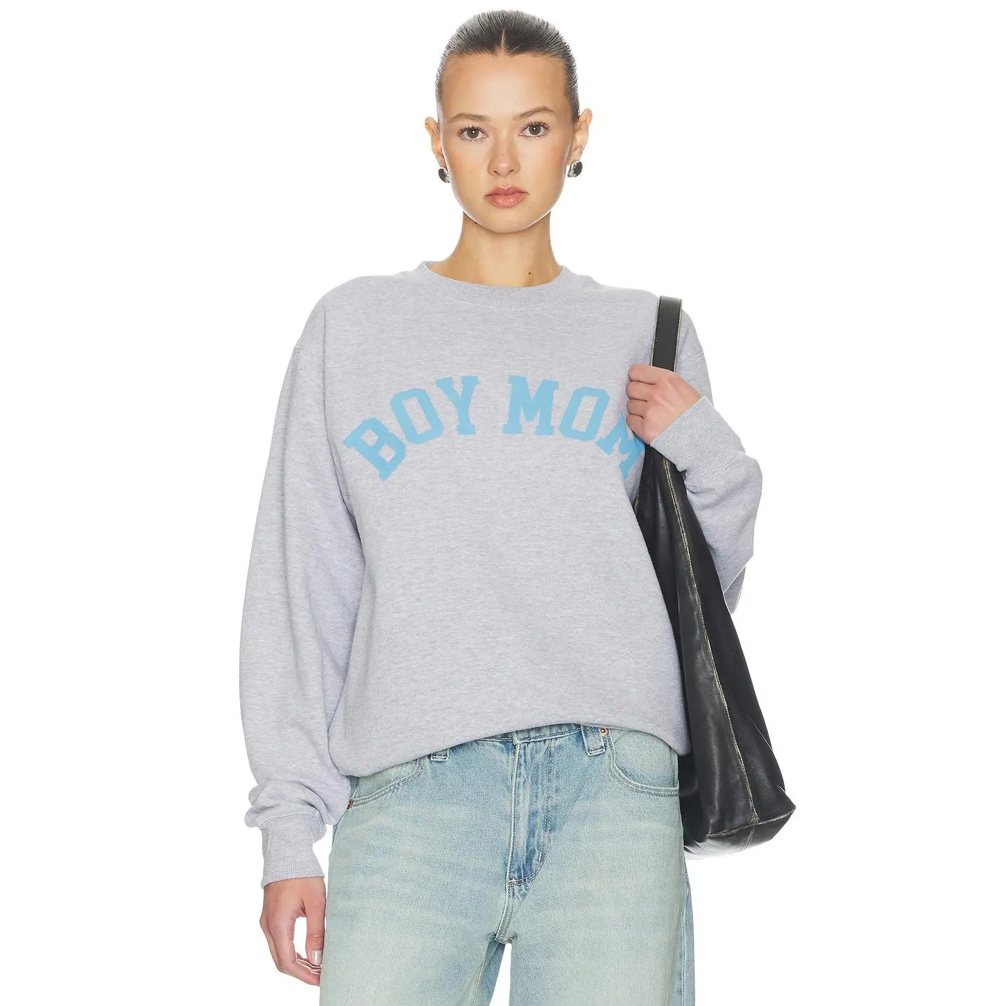 DEPARTURE Boy Mom Sweatshirt in Grey DEPARTURE Boy Mom Sweatshirt in Grey