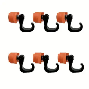 6 heavy-duty single-rod connection L-shaped tracks - multi-functional tools for aviation track logistics installation, strong plastic L-hooks and plastic base holders, for cargo control and safety fixation, multi-functional tool brackets