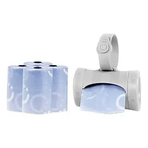 Gray Bag Dispenser and Waste Disposal Bags Refill, Lavender Scented, Baby Savings Bundle