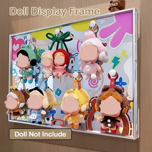 Acrylic Doll Figures Display Frame Compatible with CRYBABY, 3D Mirror Blind Box Display Stand, Wall-Mounted Doll Storage Case Perfect for Collectibles & Home Decor, Versatile Wall Art & Desktop Organiser (Doll Not Included)