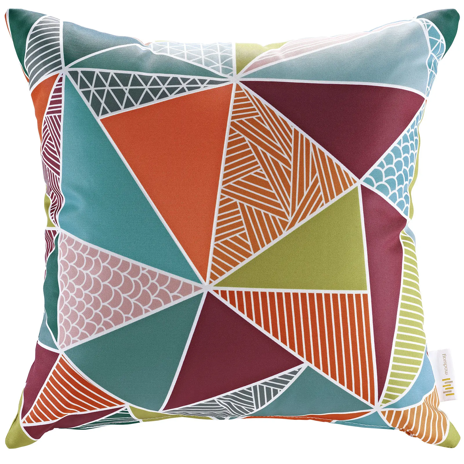 Modway Outdoor Patio Single Decorative Pillow - Polyester Fiber, Plush Style Mosaic Design Outdoor Furniture Accessory
