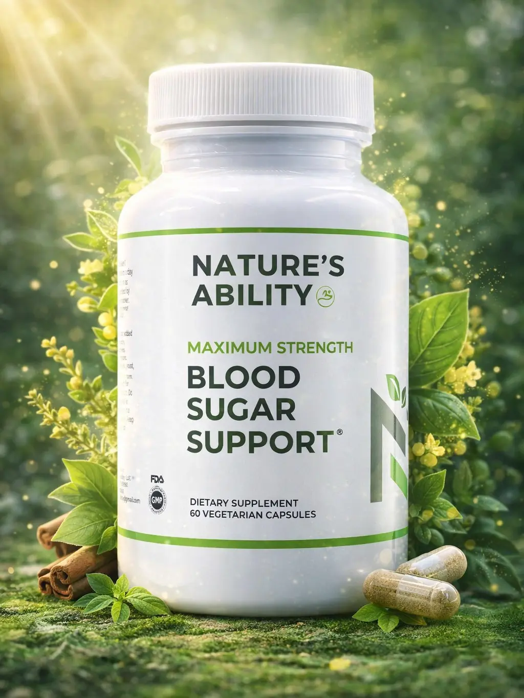 Nature's Ability Adrenal Energy & Stress Support, Ashwagandha, Rhodiola, Eleuthero, Panax Ginseng, American Ginseng, Gotu Kola, Vitamin B5, 60 Vegetarian Capsules