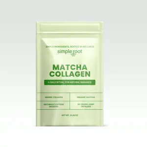 SimpleRoot Organic Matcha Collagen Powder with MCT Ceremonial Matcha + Marine Collagen for Energy Skin Wellness No Sugar No Gums No Dairy
