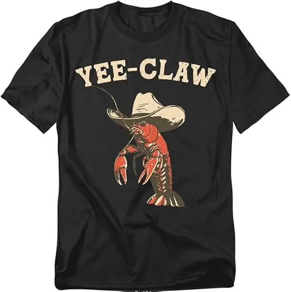 Unisex Yee-Claw Crawfish Casual T-Shirt - Classic Southern Funny Seafood Boil Garment, Customized Men's/Women's Casual Tops