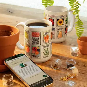 Gardener's Interactive QR Mug, Kitchenware Drinkware Cup for Adults - Ideal for Coffee, Plant-Related Daily Drink Use