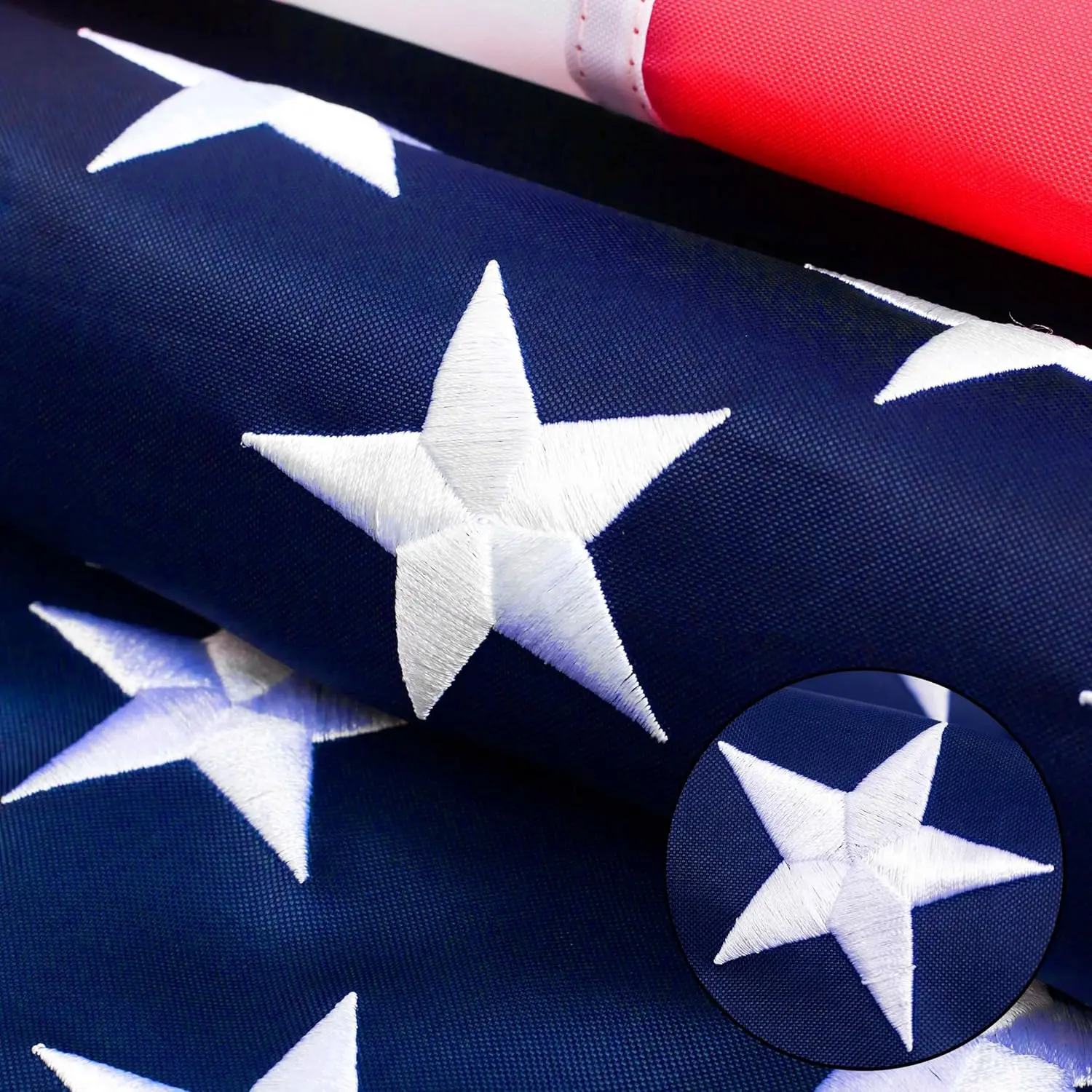 American flag for Outside Heavy Duty Polyester USA Flag Outdoor with Embroidered Stars Sewn Stripes US Flag with Brass Grommets - 3x5 FT