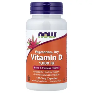 NOW Foods Vegetarian Dry Vitamin D, 1,000 IU, 120 Veg Capsules