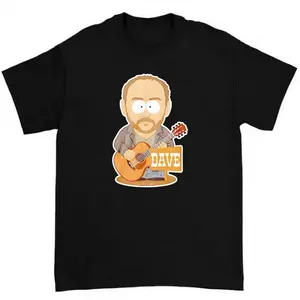 Dave Matthews Holding Guitar South Park Cartoon Mashup Funny Music Graphic T-Shirt