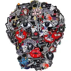Embroidered Patches Iron-on Appliques: 30 count Assorted Cool Punk Embroidery Sew-on Patch for Jackets Clothing