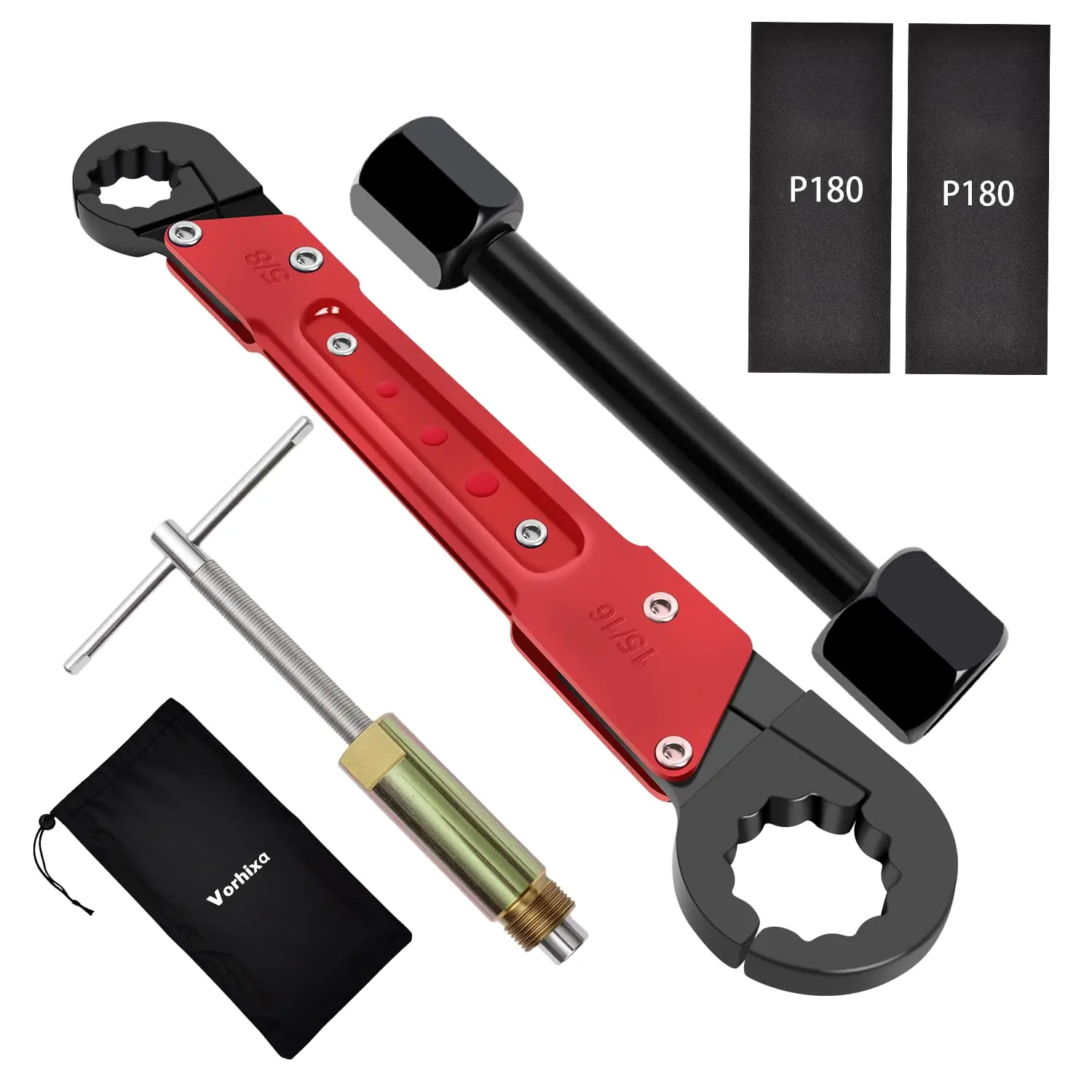 6 Pcs Plumbing Tools Kit, Angle Stop Wrench & 1/2 Inch Compression Sleeve Puller Set, Professional Plumber Repair Kit with Sandpaper & Storage Bag for Frozen and Corroded Angle Stops
